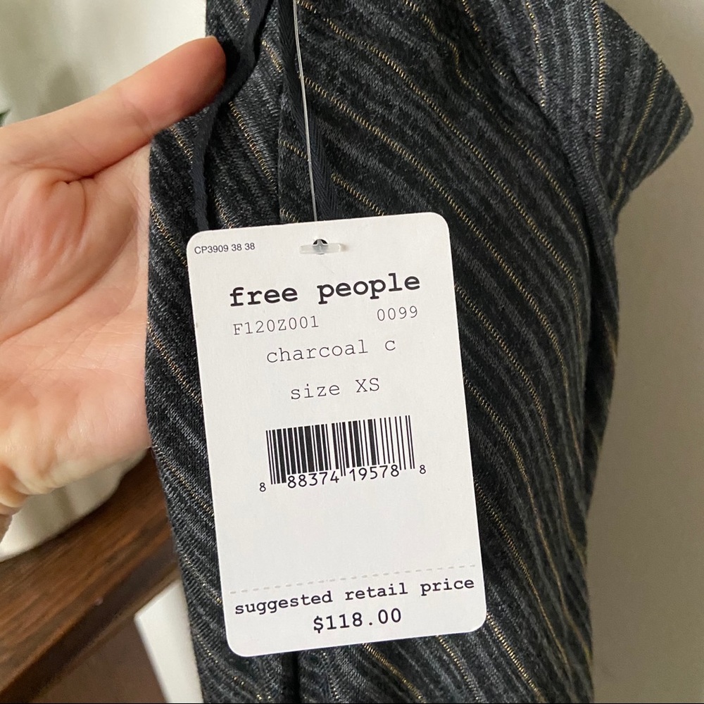 New! FREE PEOPLE Temptress Bodycon dress, charcoal, XS - Picture 7 of 10